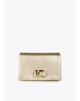 Bolso bandolera DORADO con solapa de Lola Casademunt