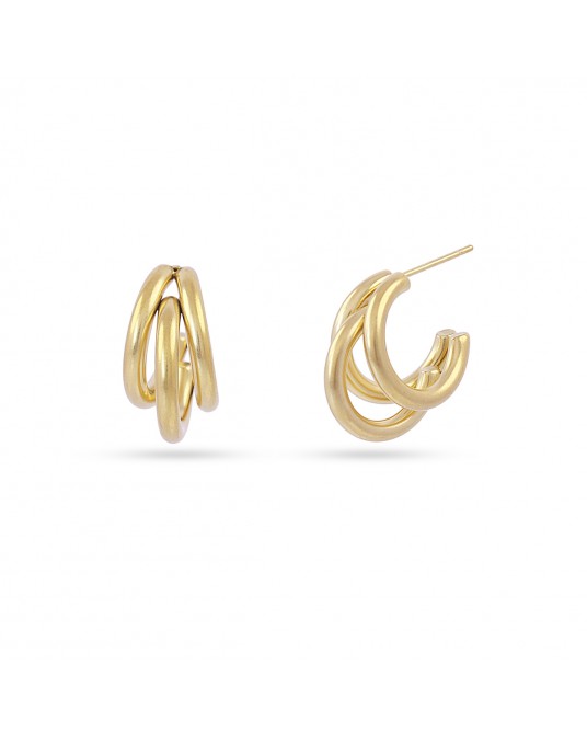 Pendientes triple aro acero de Anartxy