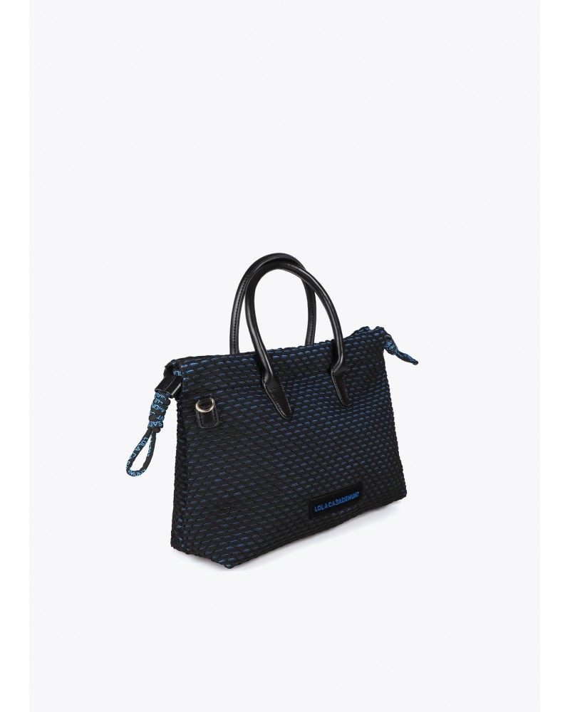 Bandolera tejido rejilla azul de Lola Casademunt