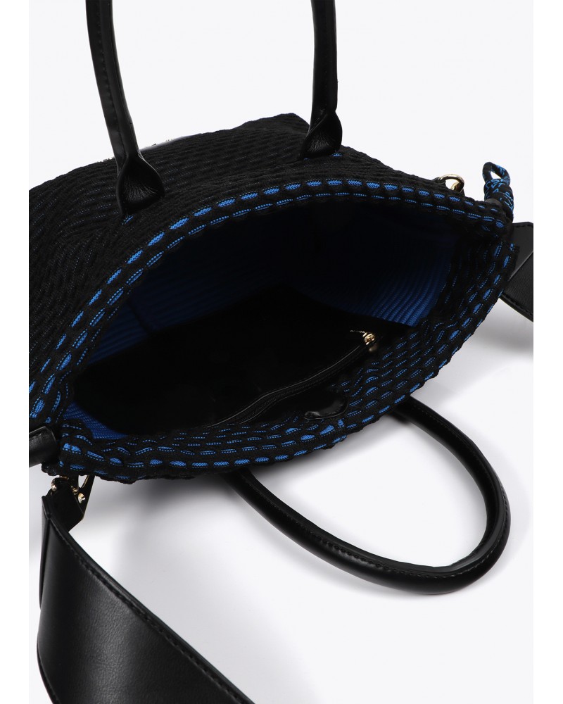 Bandolera tejido rejilla azul de Lola Casademunt