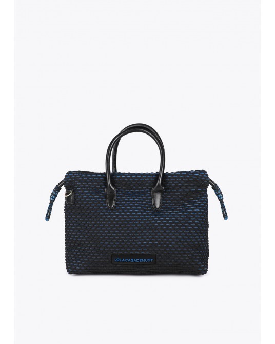 Bandolera tejido rejilla azul de Lola Casademunt