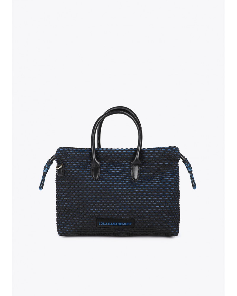 Bandolera tejido rejilla azul de Lola Casademunt