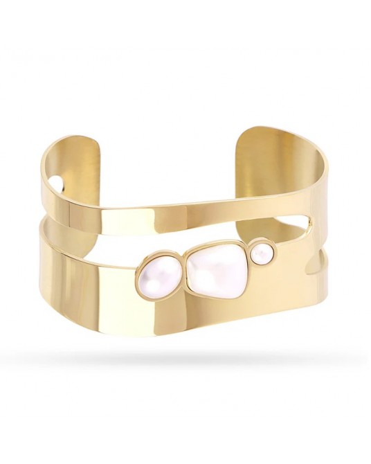 Brazalete con perlas acero de Anartxy