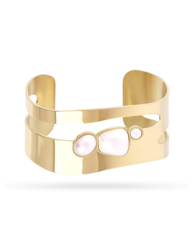 Brazalete con perlas acero de Anartxy