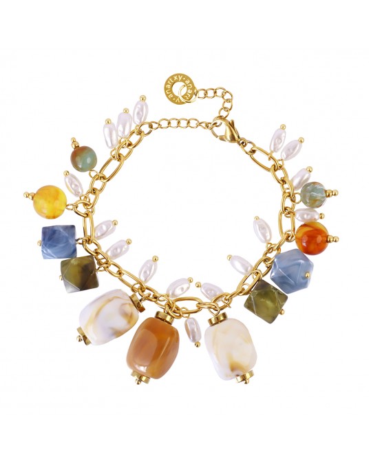 Pulsera con resinas y perlas de Anartxy