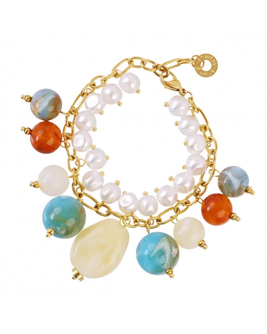 Pulsera con resinas y perlas de Anartxy