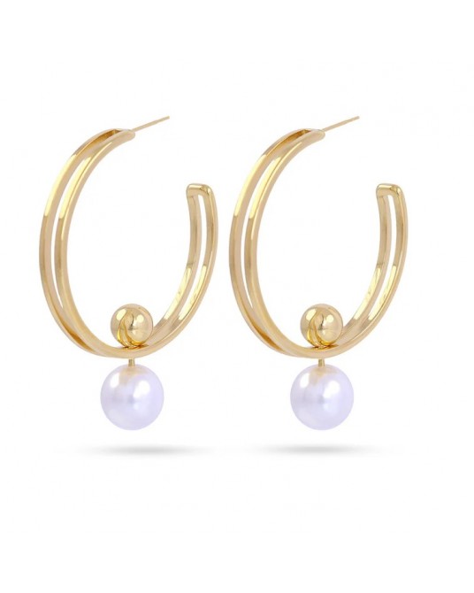 Pendientes aro con perla de Anartxy