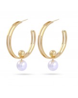 Pendientes aro con perla de Anartxy