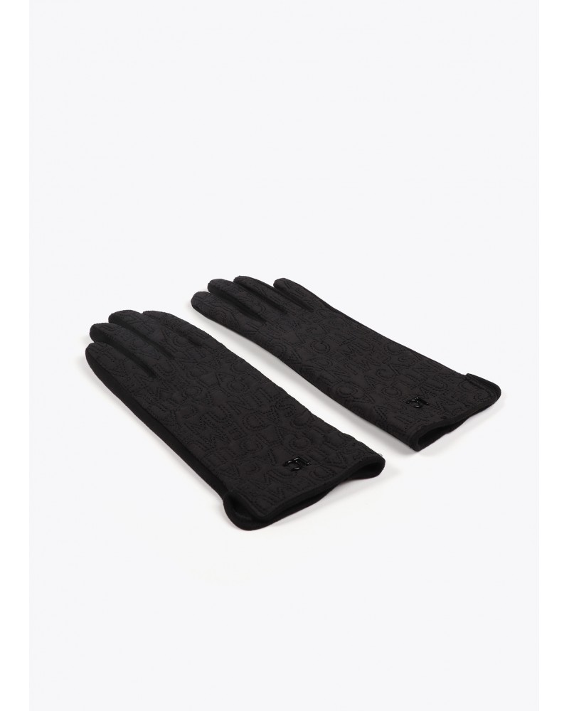 Guantes negros con logo bordado de Lola Casademunt