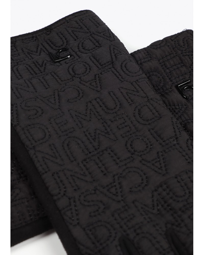 Guantes negros con logo bordado de Lola Casademunt