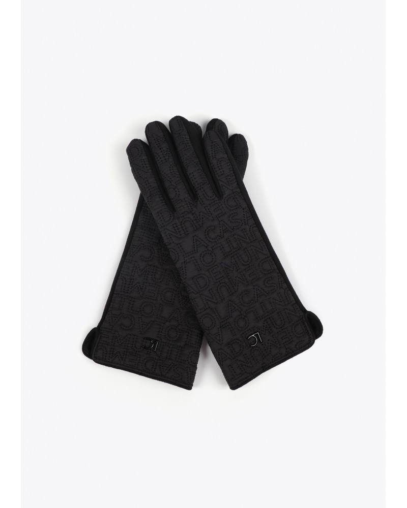 Guantes negros con logo bordado de Lola Casademunt