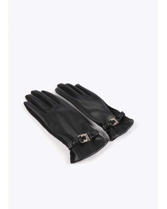 Guantes negros con logo de Lola Casademunt