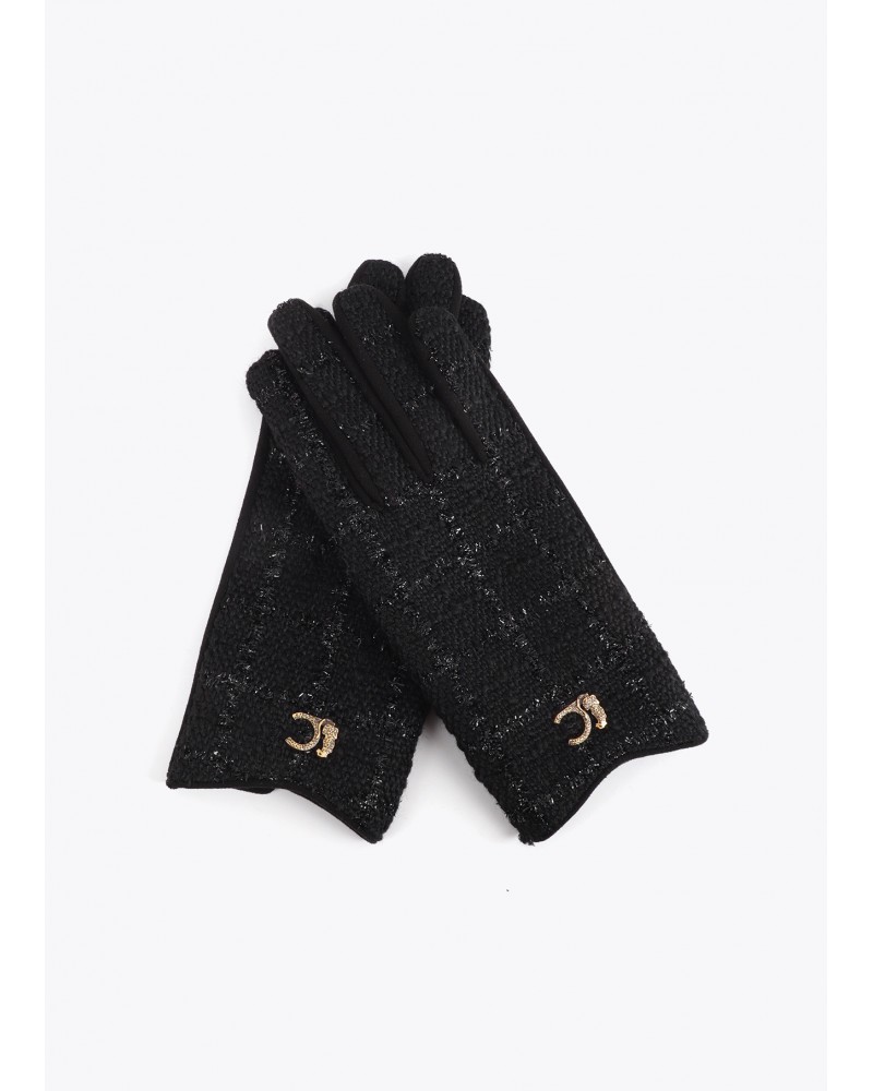 Guantes negros tweed de Lola Casademunt