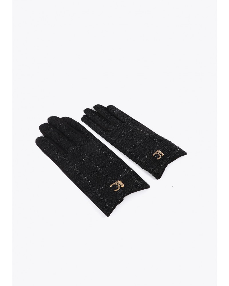 Guantes negros tweed de Lola Casademunt
