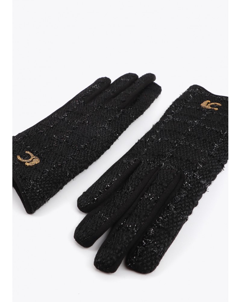Guantes negros tweed de Lola Casademunt
