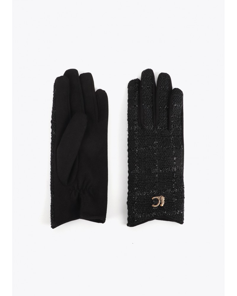 Guantes negros tweed de Lola Casademunt