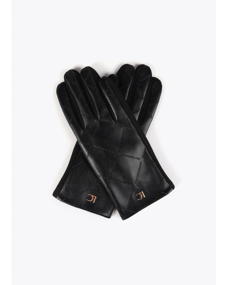 Guantes polipiel NEGROS de Lola Casademunt