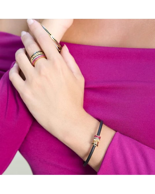 Pulsera caucho con circonitas de Anartxy