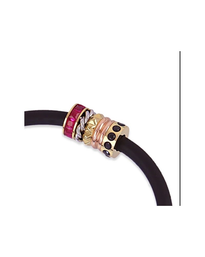 Pulsera caucho con circonitas de Anartxy