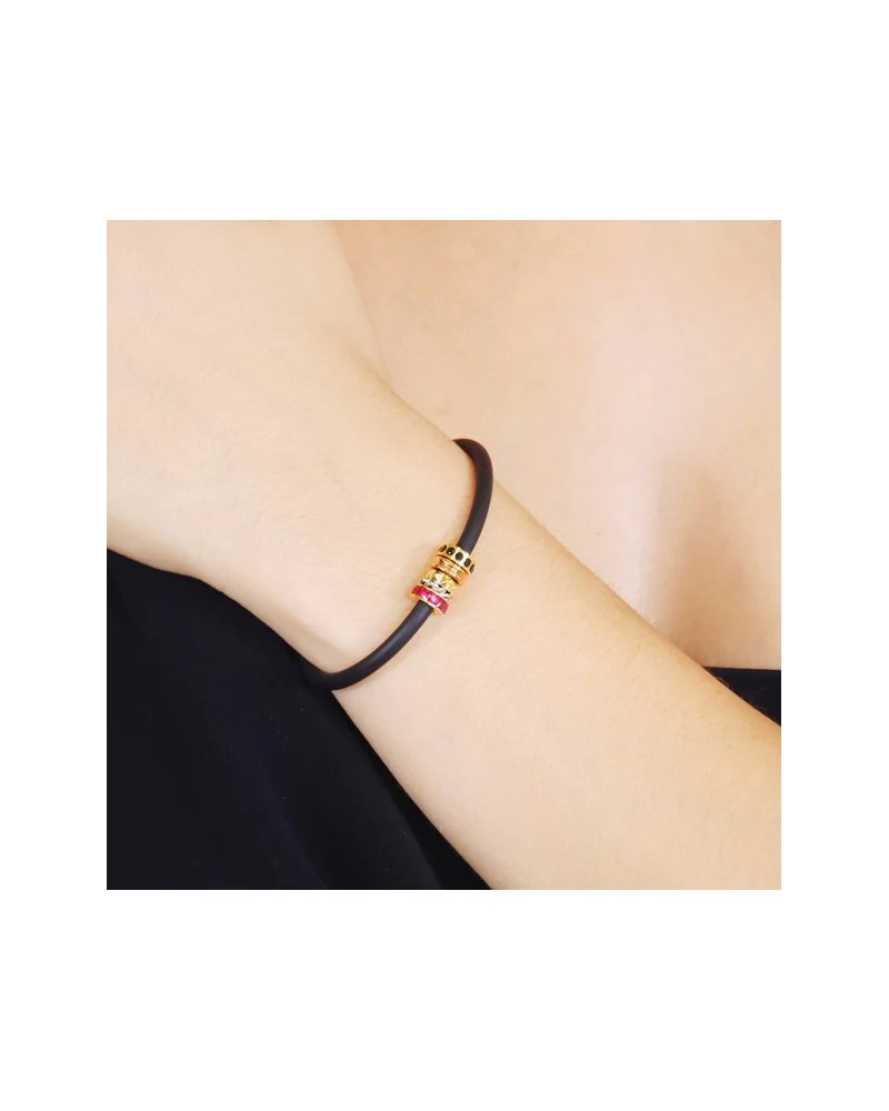 Pulsera caucho con circonitas de Anartxy
