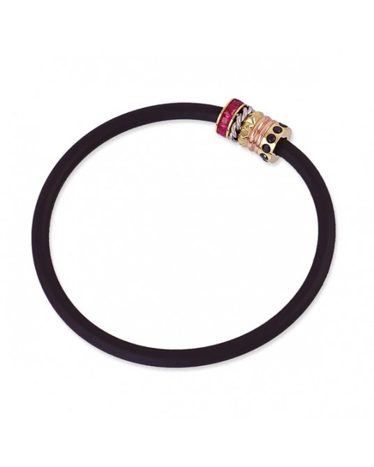 Pulsera caucho con circonitas de Anartxy