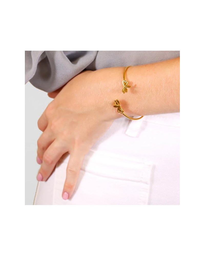 Brazalete de acero con mariposas de Anartxy