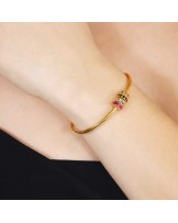 Brazalete de acero con circonitas de Anartxy