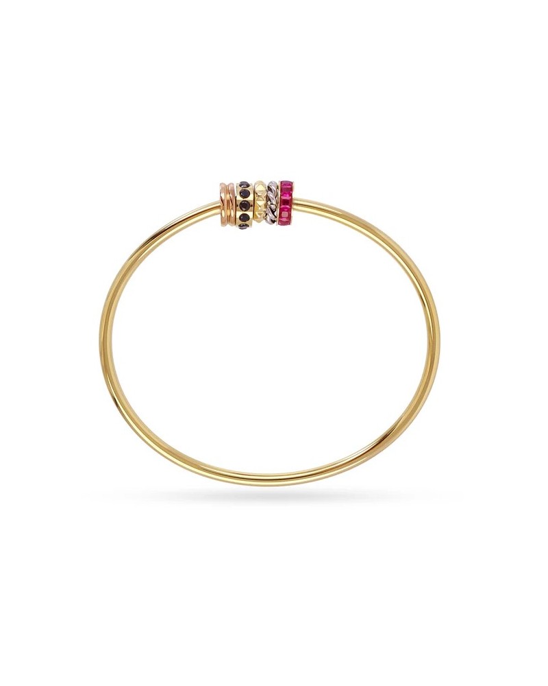 Brazalete de acero con circonitas de Anartxy