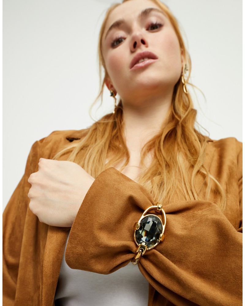 Pulsera baño oro con cristal negro de UNOde50