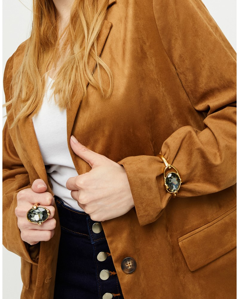 Pulsera baño oro con cristal negro de UNOde50