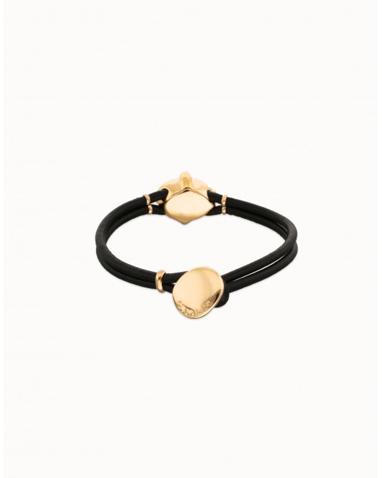 Pùlsera cuero con cristal negro de Lola Casademunt