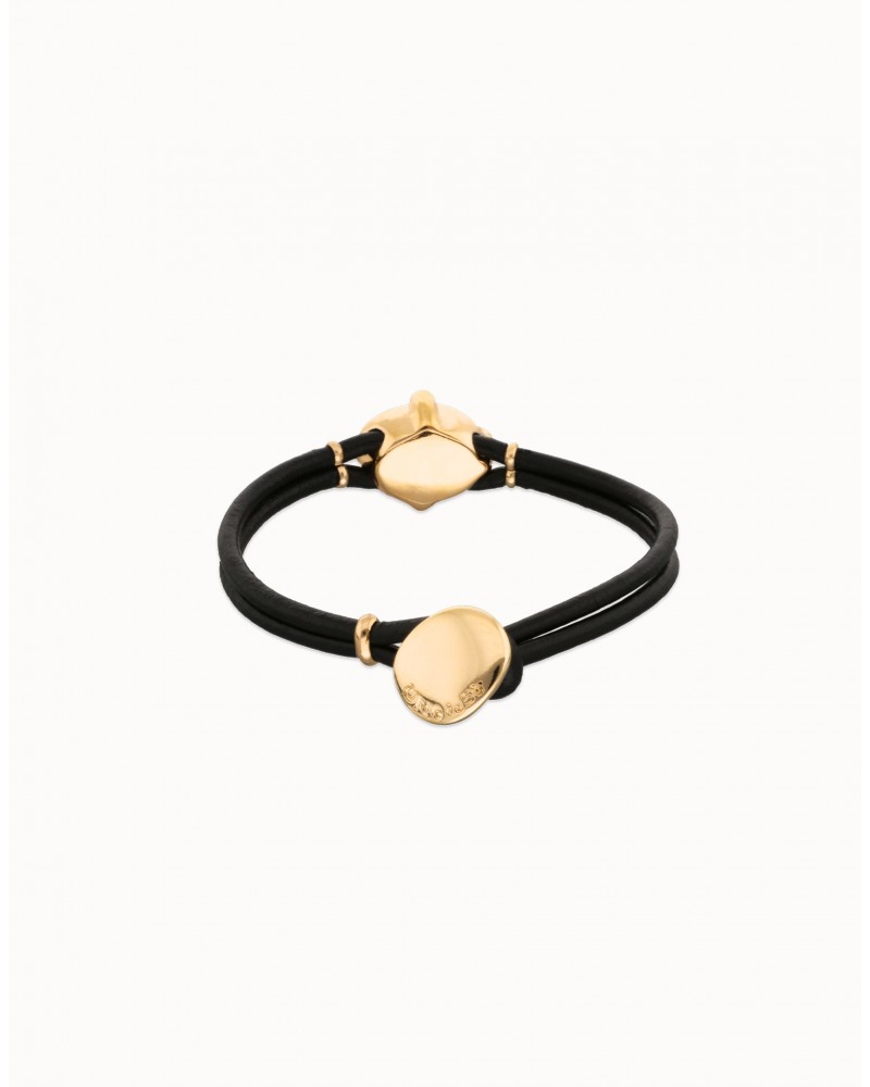 Pùlsera cuero con cristal negro de Lola Casademunt