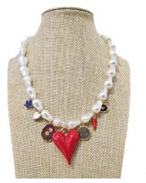 Collar perlas y corazòn de Ssolo complementos
