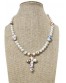 Collar perlas y cruz de ceàmica de Ssolo complementos