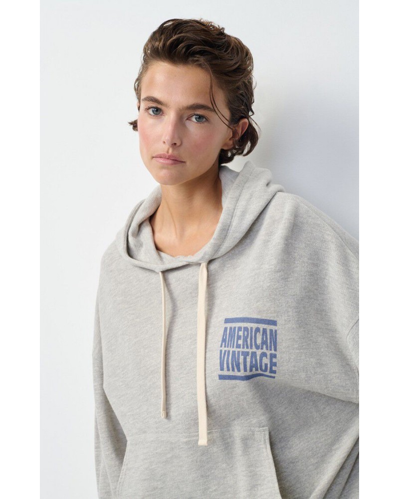 Sudadera gris con capucha de American Vintage