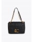 Bolso negro logotipo pespunte Lola Casademunt