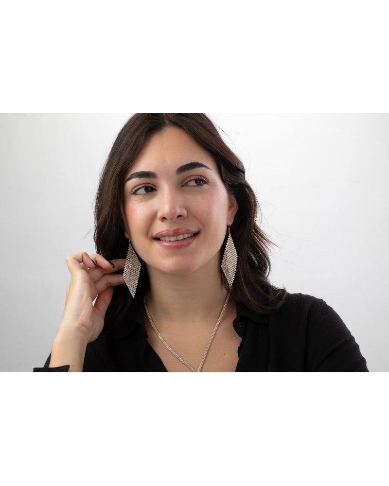 Pendientes cascada con brillos