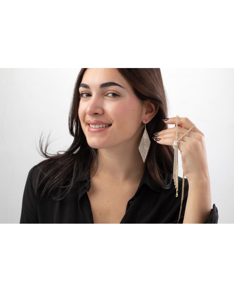 Pendientes cascada con brillos