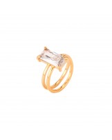 Anillo con circonita de acero