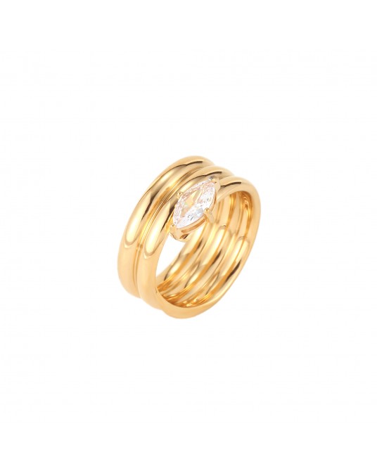 Anillo con circonita de acero