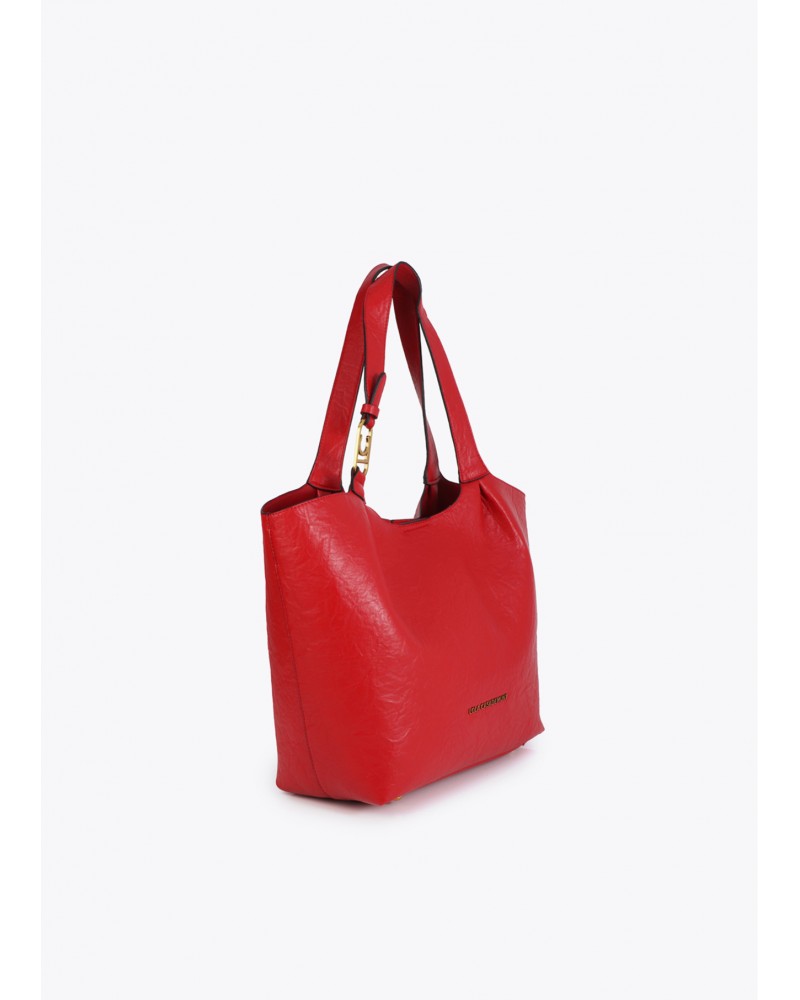 Bolso shopper rojo pliegues Lola Casademunt