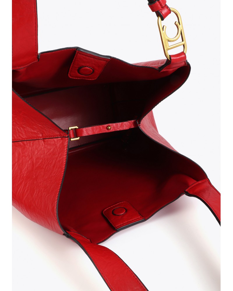 Bolso shopper rojo pliegues Lola Casademunt