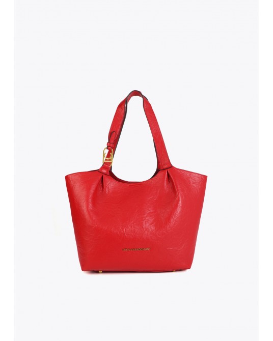 Bolso shopper rojo pliegues Lola Casademunt
