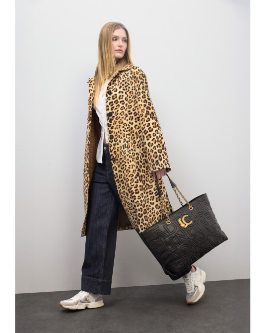 Bolso shopper negro pespunte Lola Casademunt