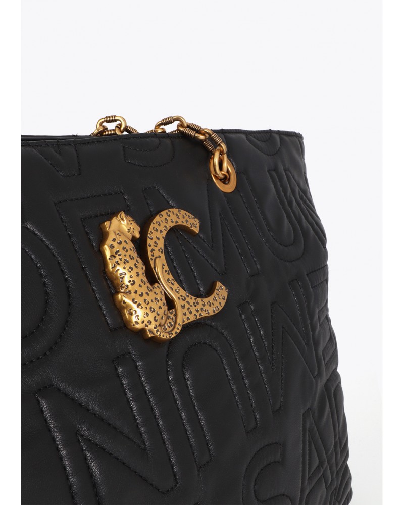 Bolso shopper negro pespunte Lola Casademunt