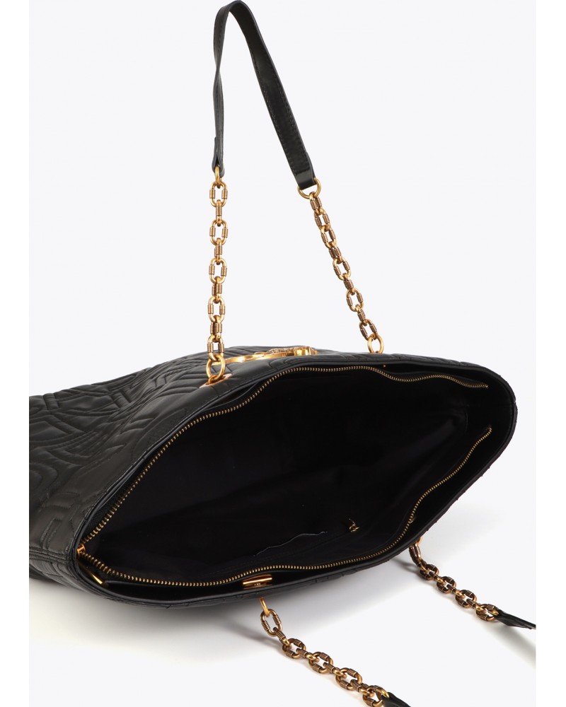 Bolso shopper negro pespunte Lola Casademunt