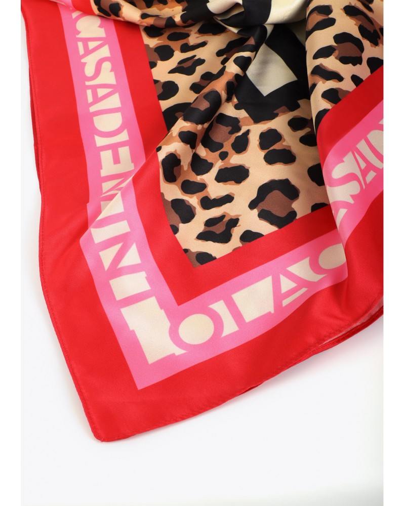 Pañuelo satinado con rayas y animal print Lola Casademunt