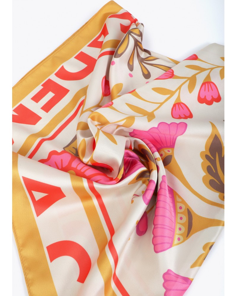 Pañuelo satinado con rayas y animal print Lola Casademunt