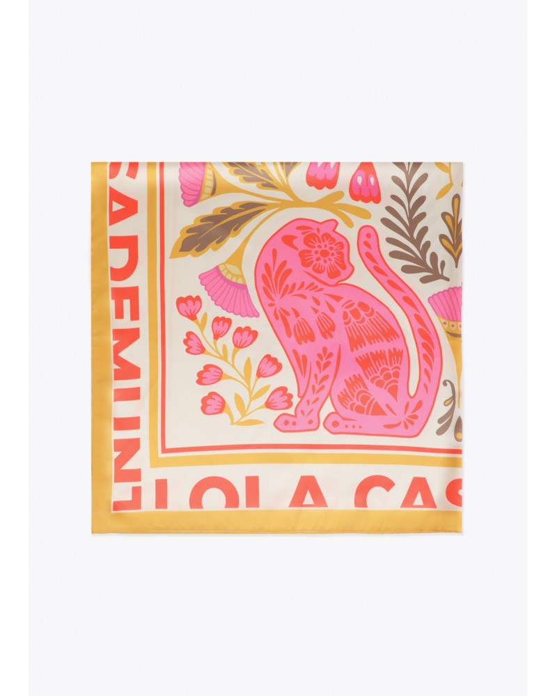 Pañuelo satinado con rayas y animal print Lola Casademunt