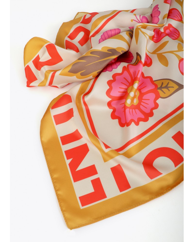 Pañuelo satinado con rayas y animal print Lola Casademunt